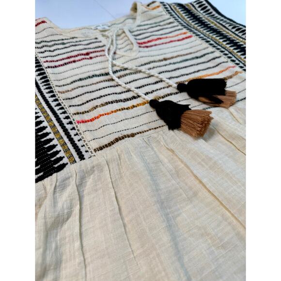 Tribal Jeans Boho Embroidered Top with Tassels NWOT Size M - Picture 7 of 12